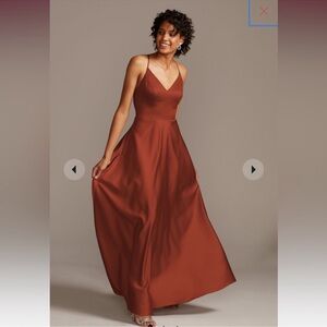 David's Bridal Terracotta Maxi Dress